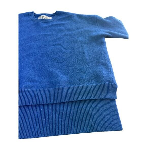 Tory Sport Womens Pullover Crewneck Sweater Rib Trim Knit Blue High Low Medium - Picture 5 of 16